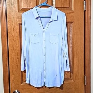 Merona large light blue quarter sleeve shirt